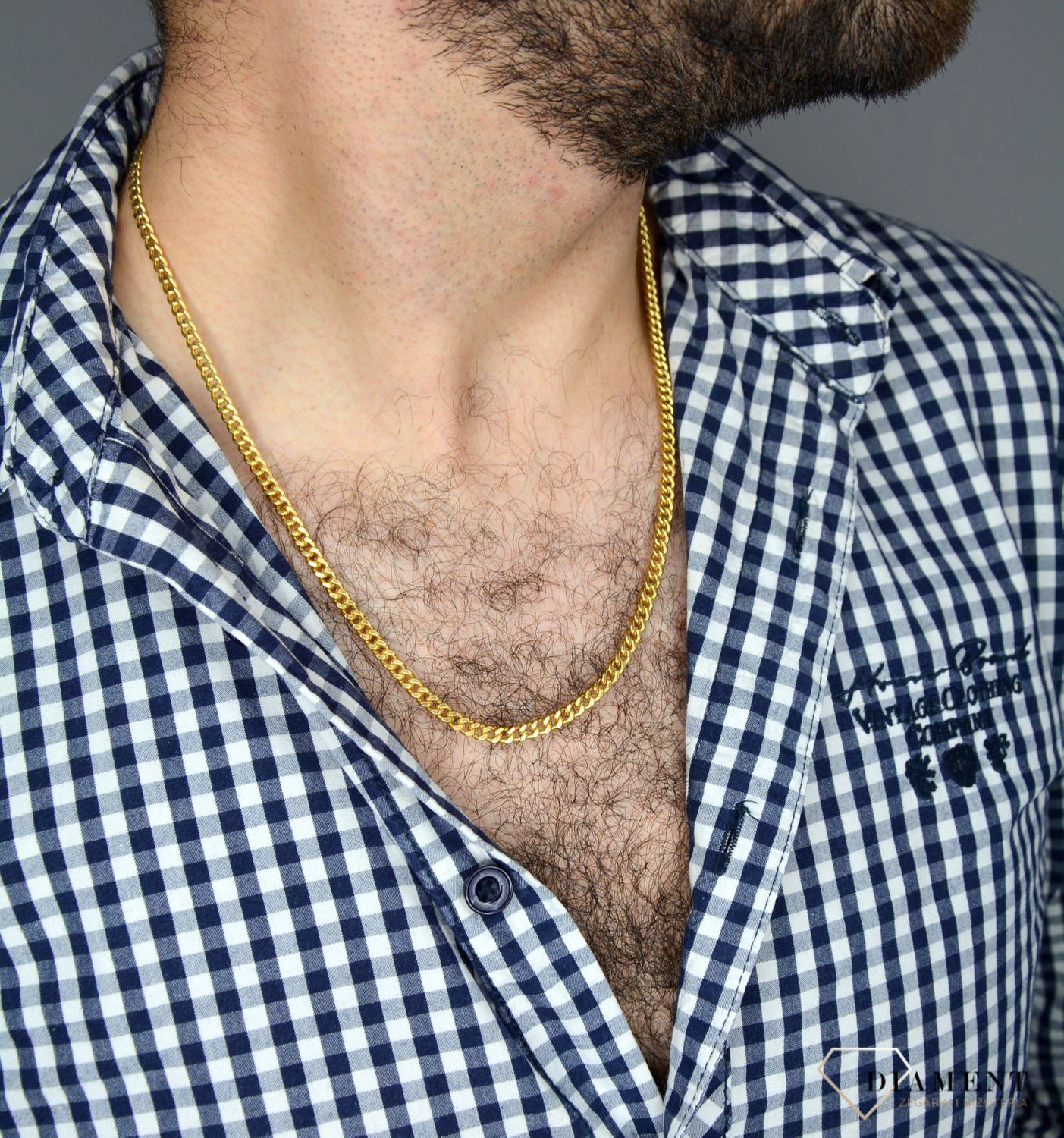 Złoty łańcuszek 585 pancerka 4 mm DIA-LAN-1118-585D 4mm ✅ Złoty łańcuszek o splocie pancerki ✅.jpg